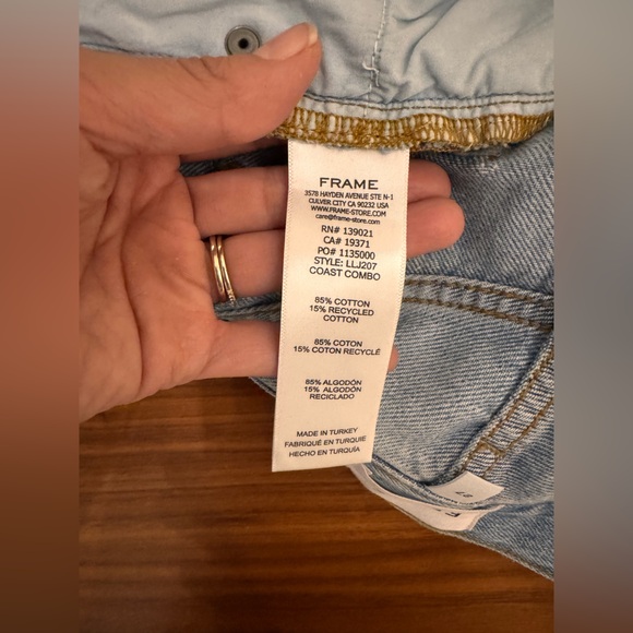 FRAME Denim Light Blue Distressed Straight Leg Jeans Size 27 - Picture 11 of 11